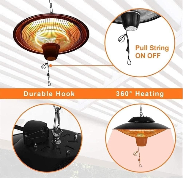 Gold tube infrared heater